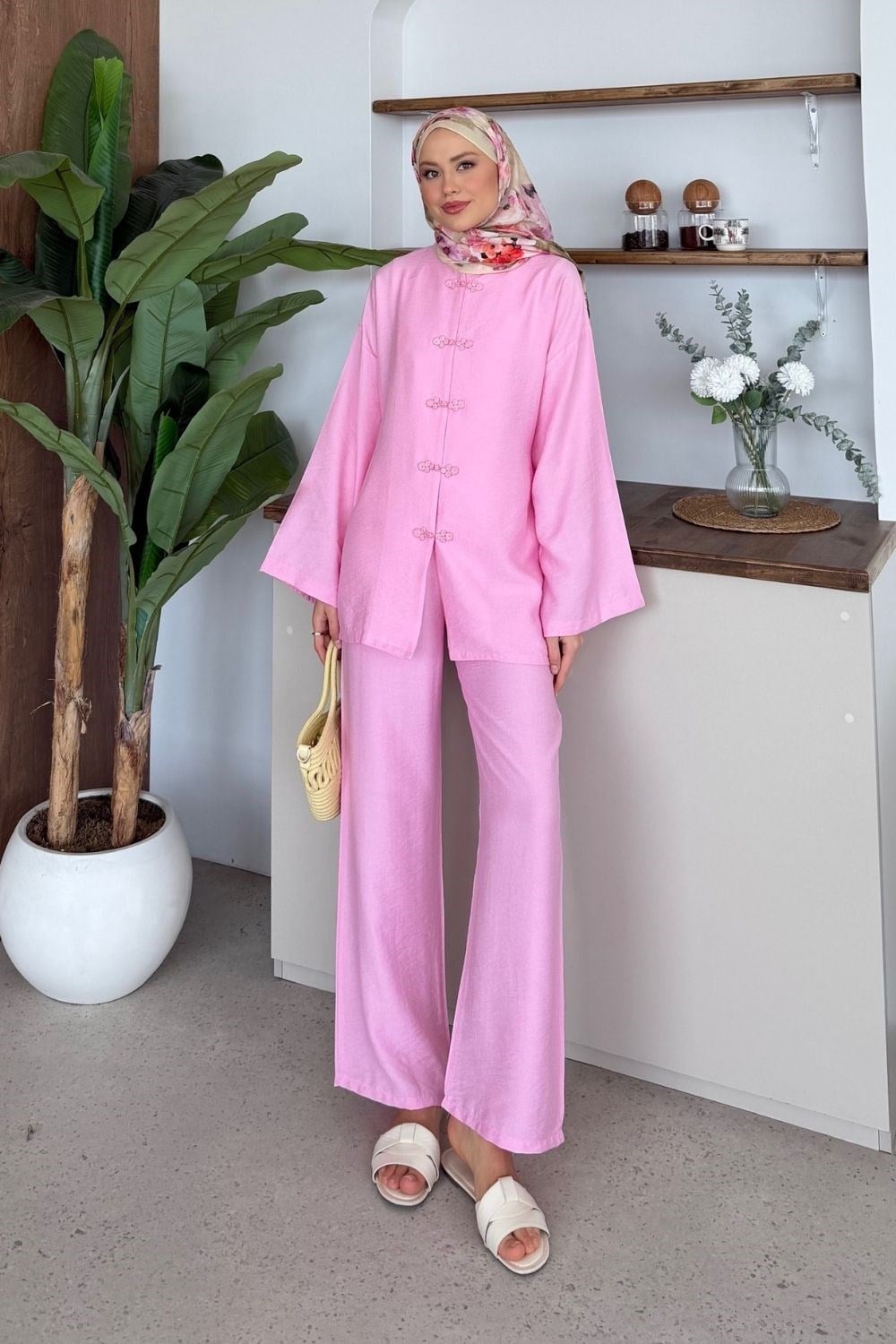 Keten Mons Takım Pembe 8046 
