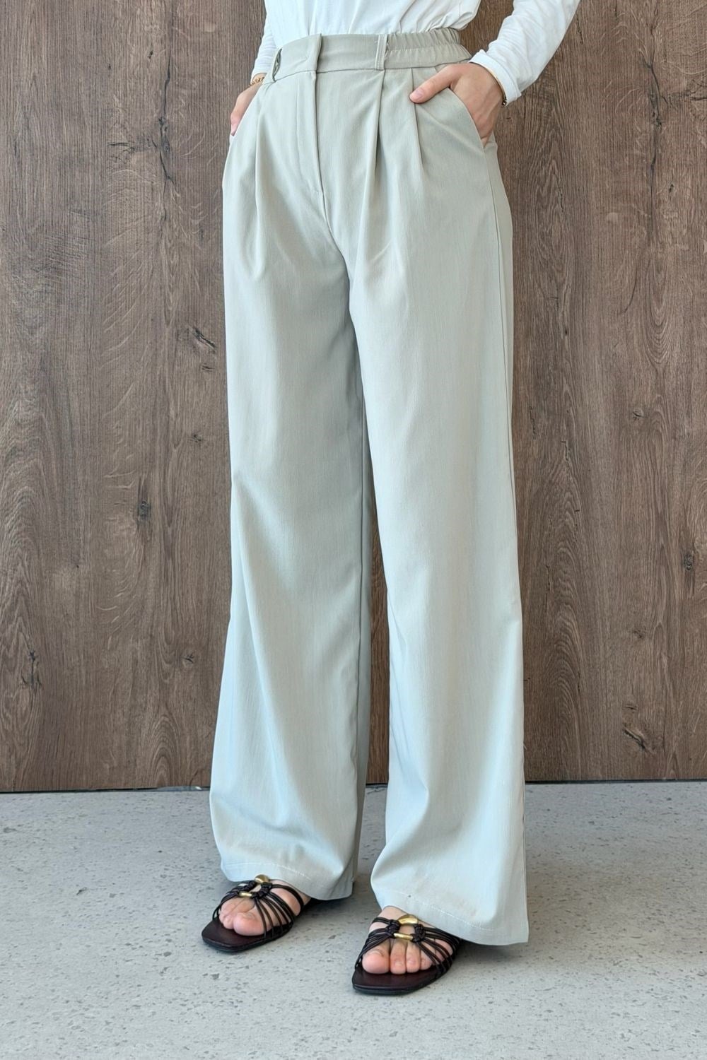Fas Kumaş Pantolon Taş 8065 