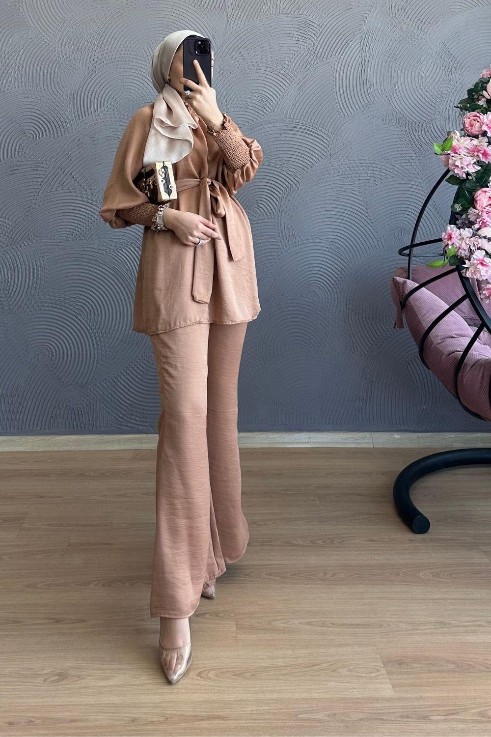 Kolu Gipeli Saten Takım Camel 8296 