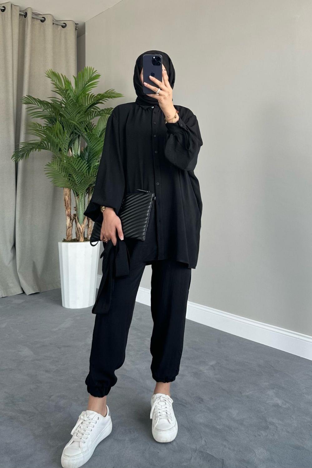 Perla Airobin Kemerli Takım Siyah 8373 
