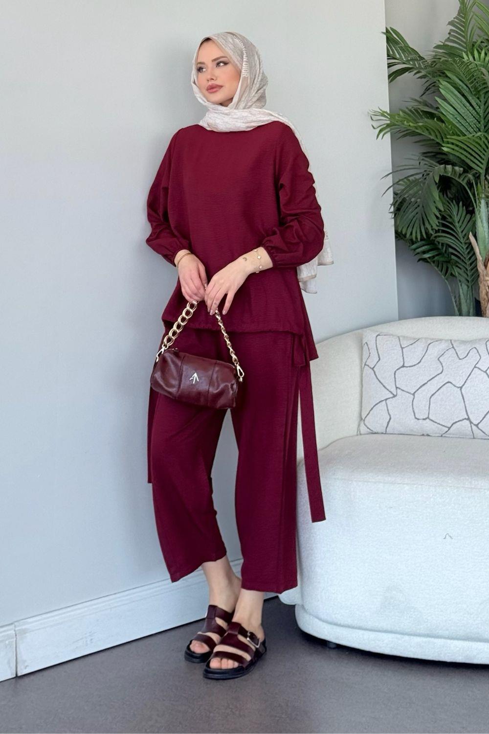 Şalvar Airobin Takım Bordo 84360 