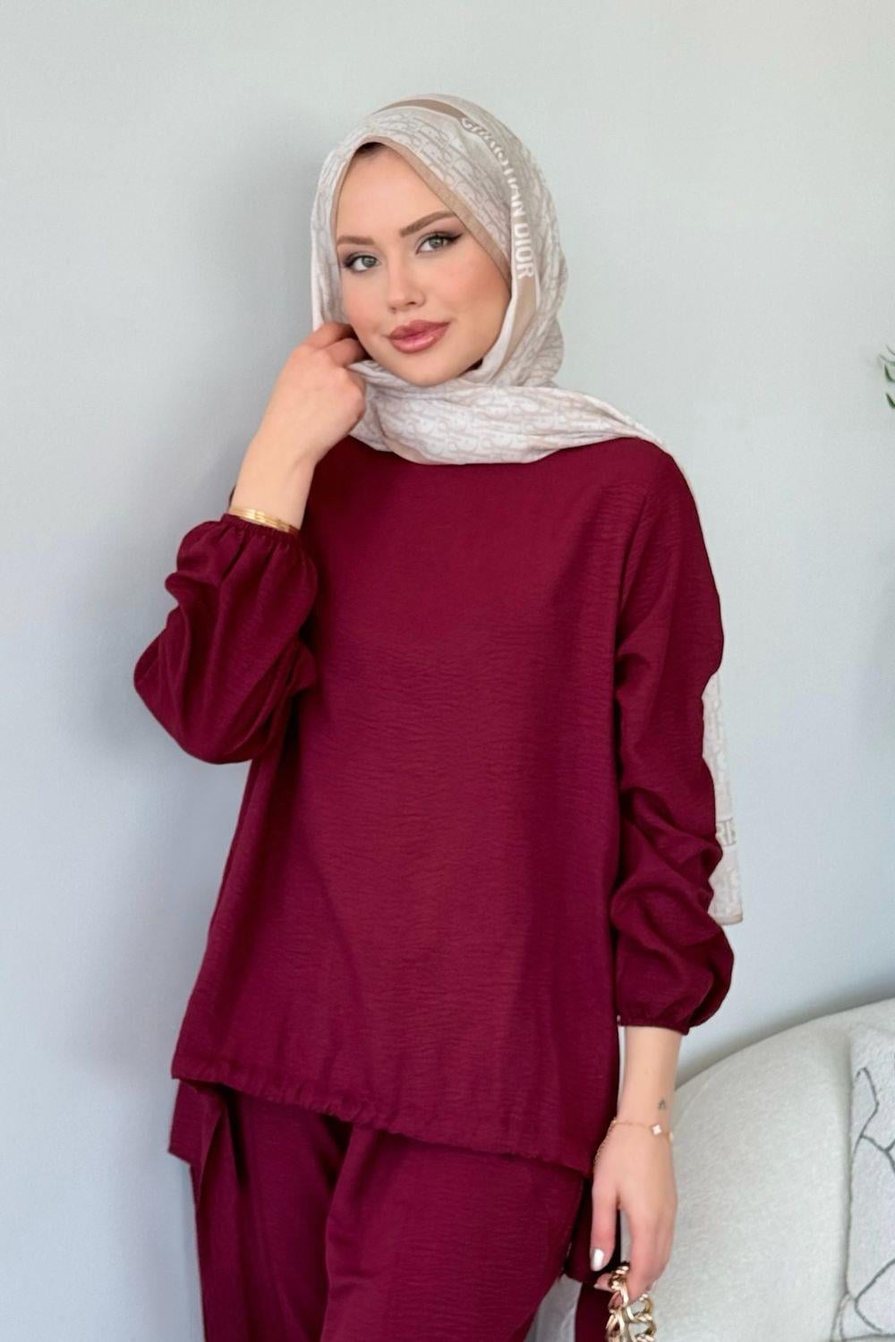 Şalvar Airobin Takım Bordo 84360 