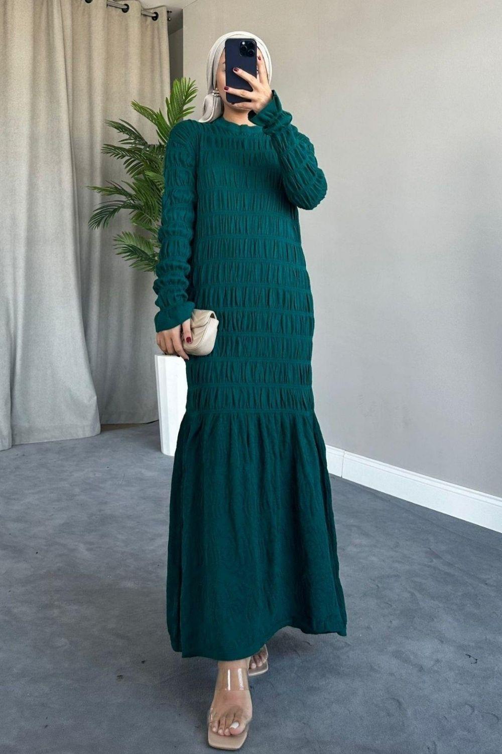 Gipeli Triko Elbise Zümrüt 8463 