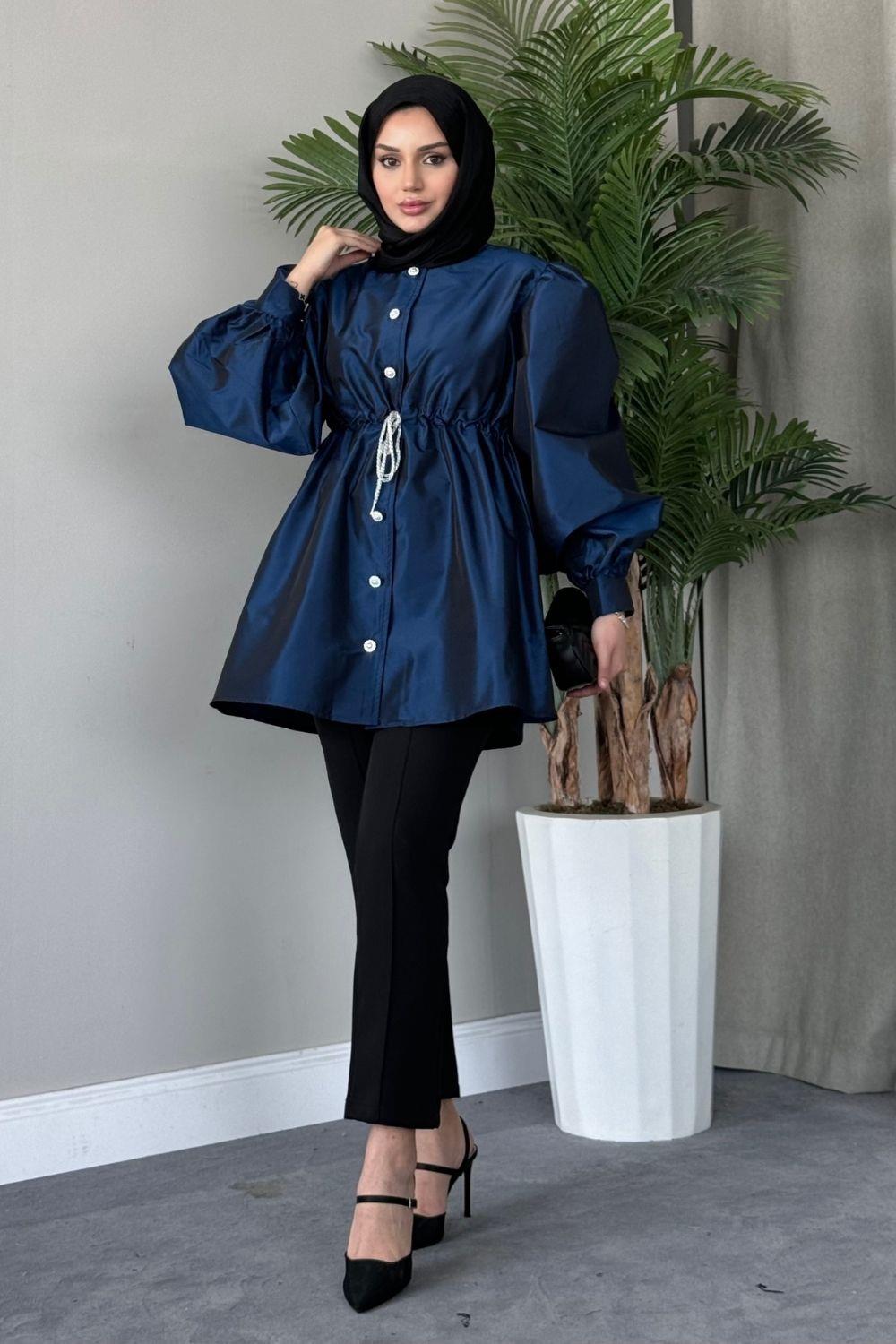 Mihrimah Taşlı Ceket Lacivert 8579 