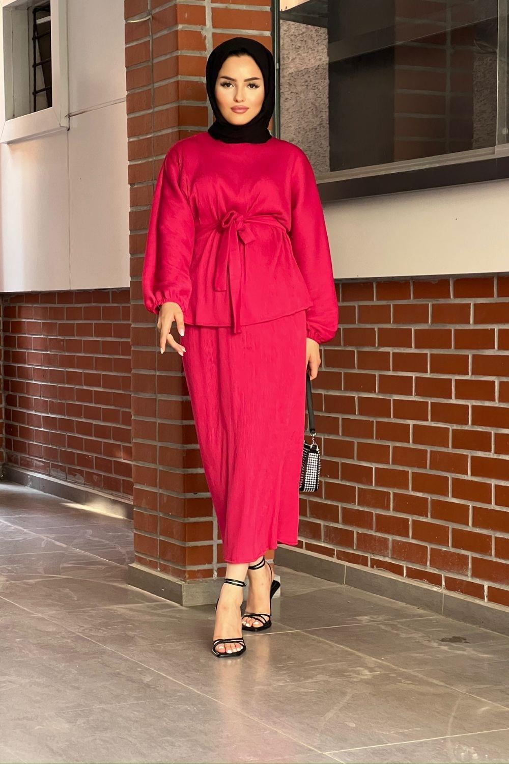 Fitilli Eteklı Takım Pembe 8652 