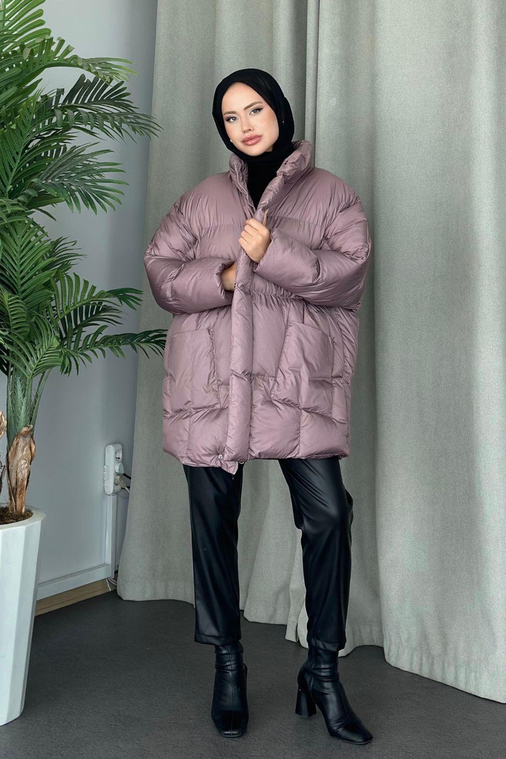 Cepli Şişme Mont Gül Kurusu 9797 