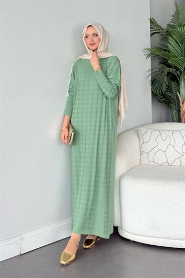 Zımbalı Merserize Elbise Mint 241420 