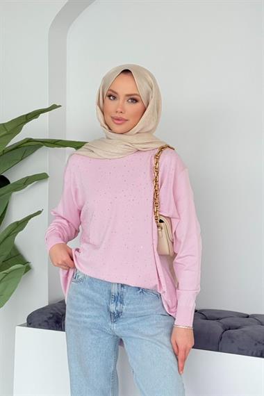 Merserize Taşlı Tunik Pudra 2570 