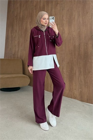 Bird Eye 3-Piece Set Burgundy 4032 