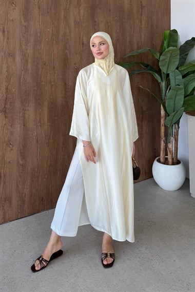 Vibe Çizgili Tunik Sarı 4536 