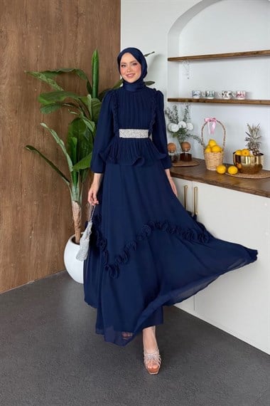 Vaveyla Abiye Lacivert 4881 