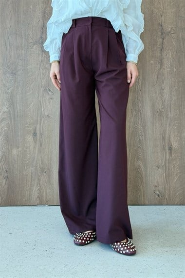 Fas Kumaş Pantolon Bordo 8065 