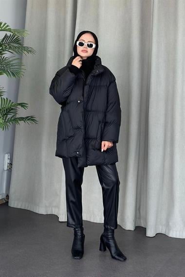 Cepli Şişme Mont Siyah 9797 