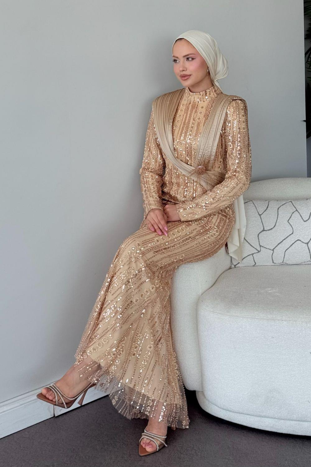 Botanica Tasarım Abiye Gold 10026 