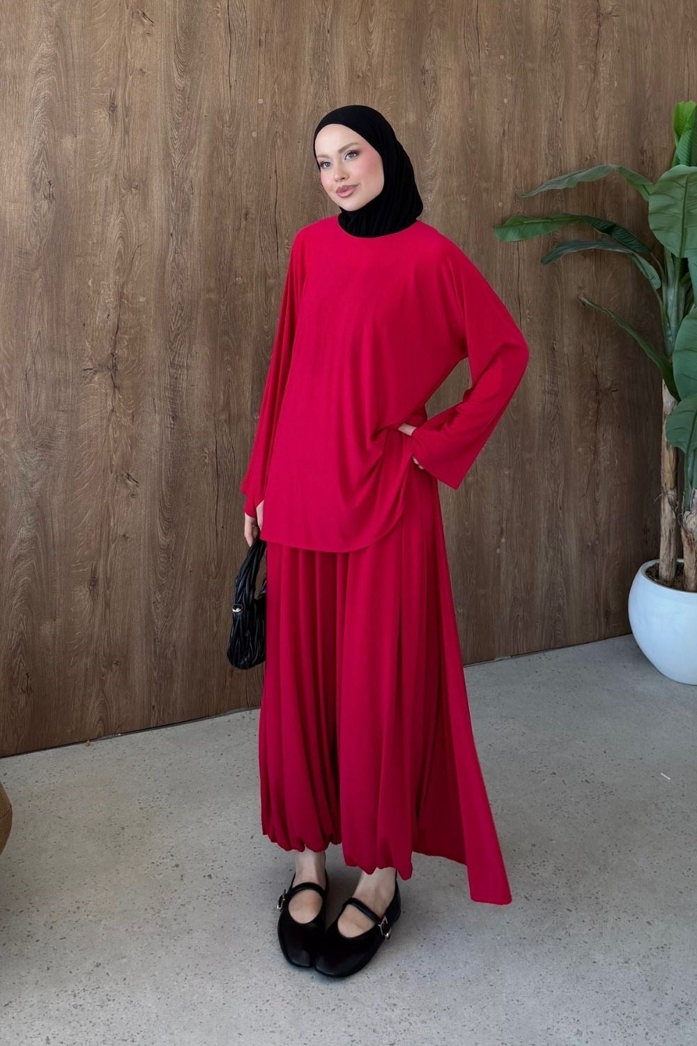 Yasmine Sandy Takım Kırmızı 10079 