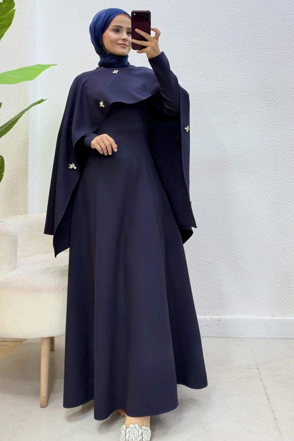 Şehnaz Şallı Abiye Lacivert 10085 