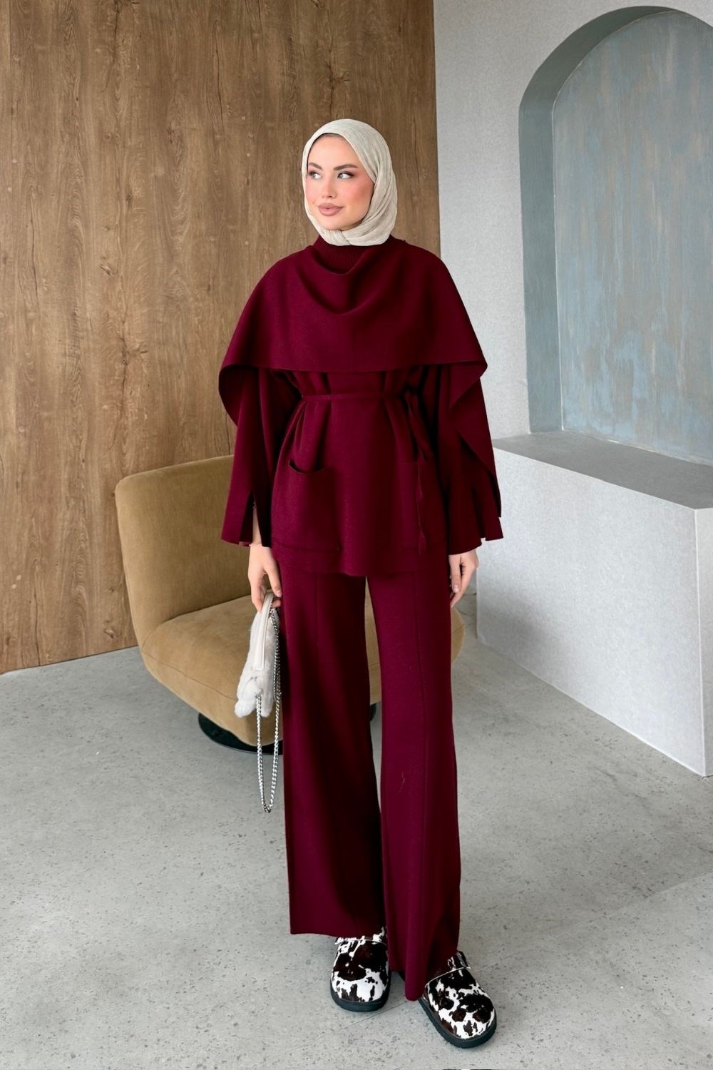 Lidya Cepli Takım Bordo 10086 