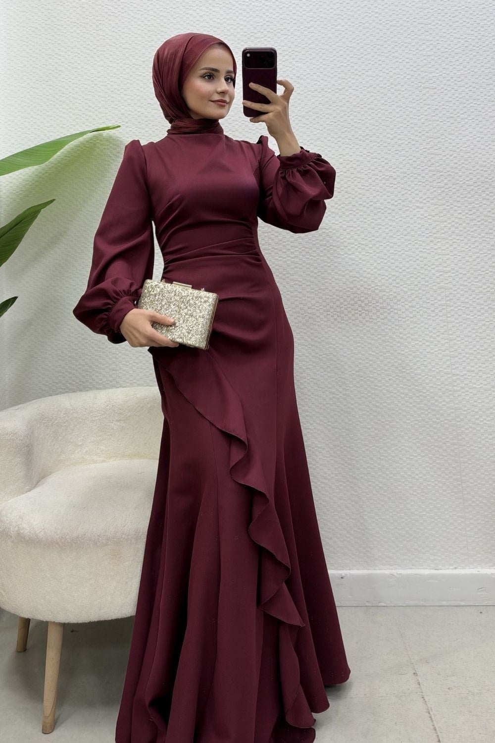 Nadide Abiye Bordo 10090 