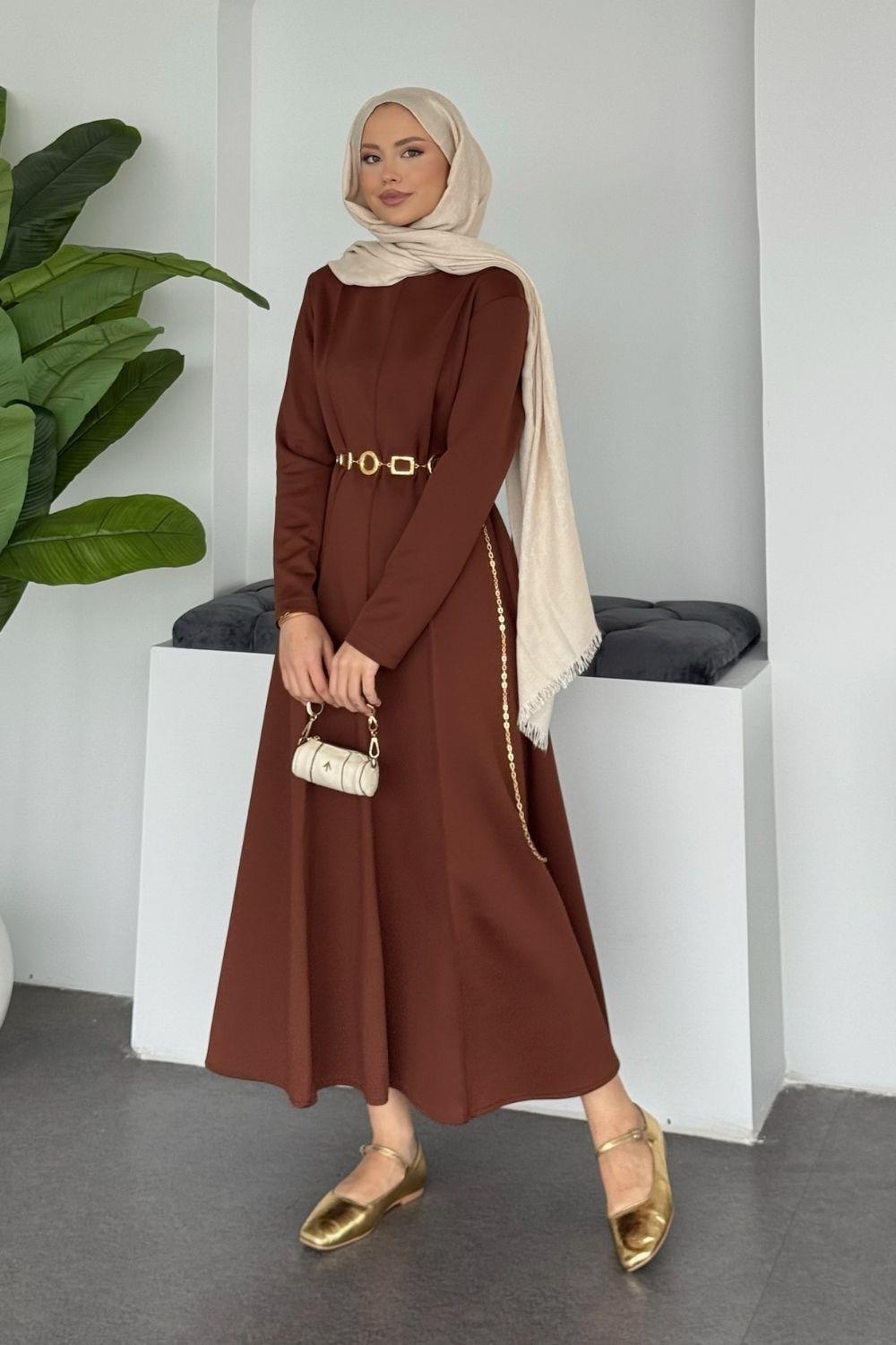 Eline Dalgıç Elbise Taba 10101 