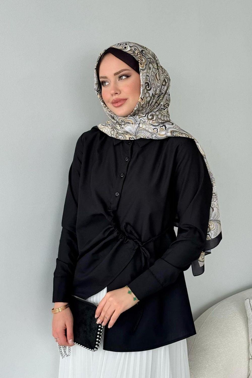 Yüsra Gömlek Siyah 10133 