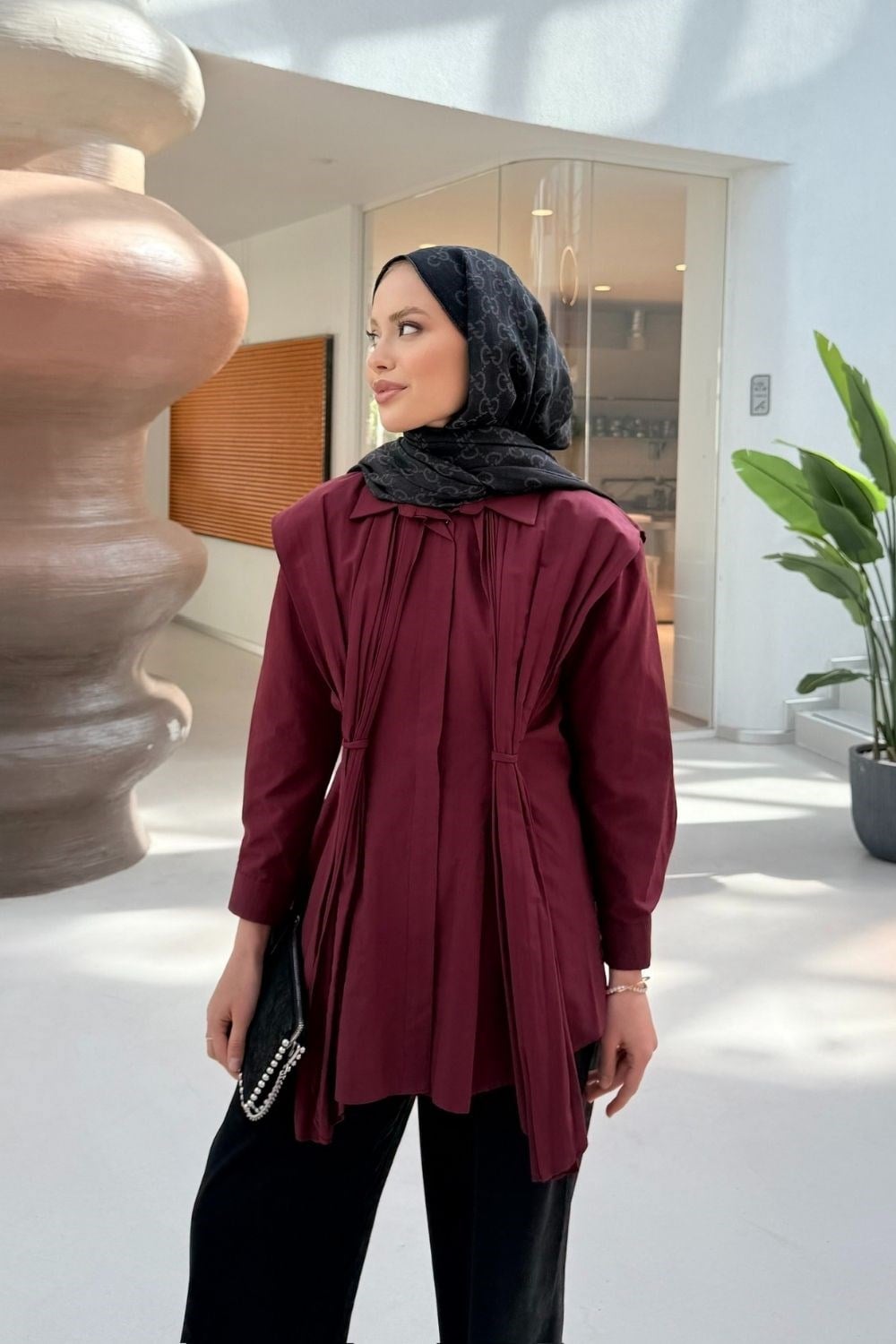 Pilise Dty Gömlek Bordo 10240 