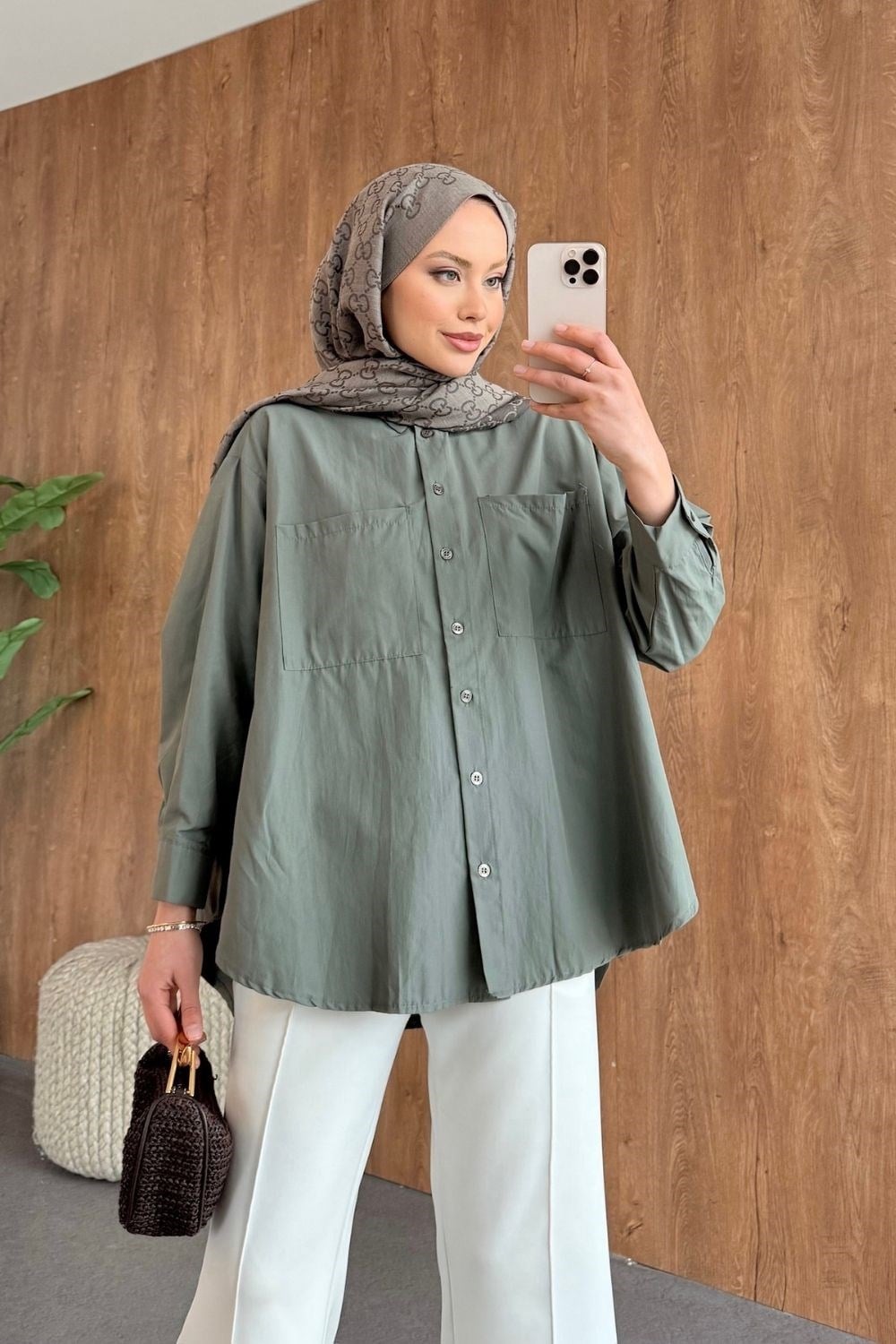 Poplin Gömlek Haki 117 