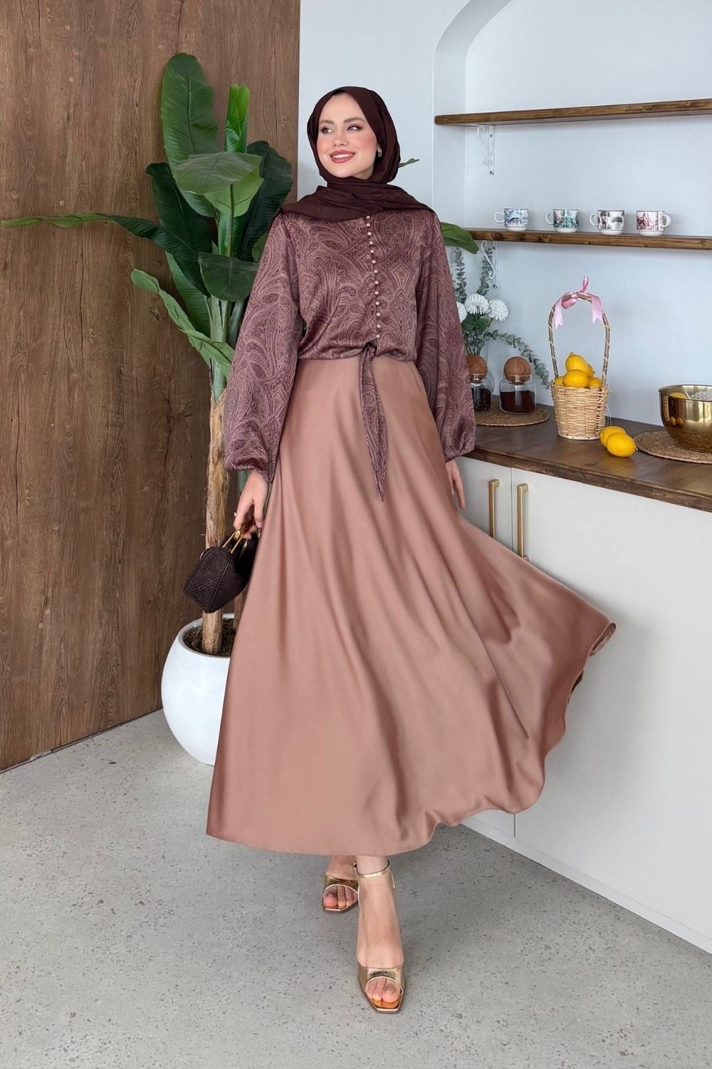 Saten Etekli Takım Camel 1202 