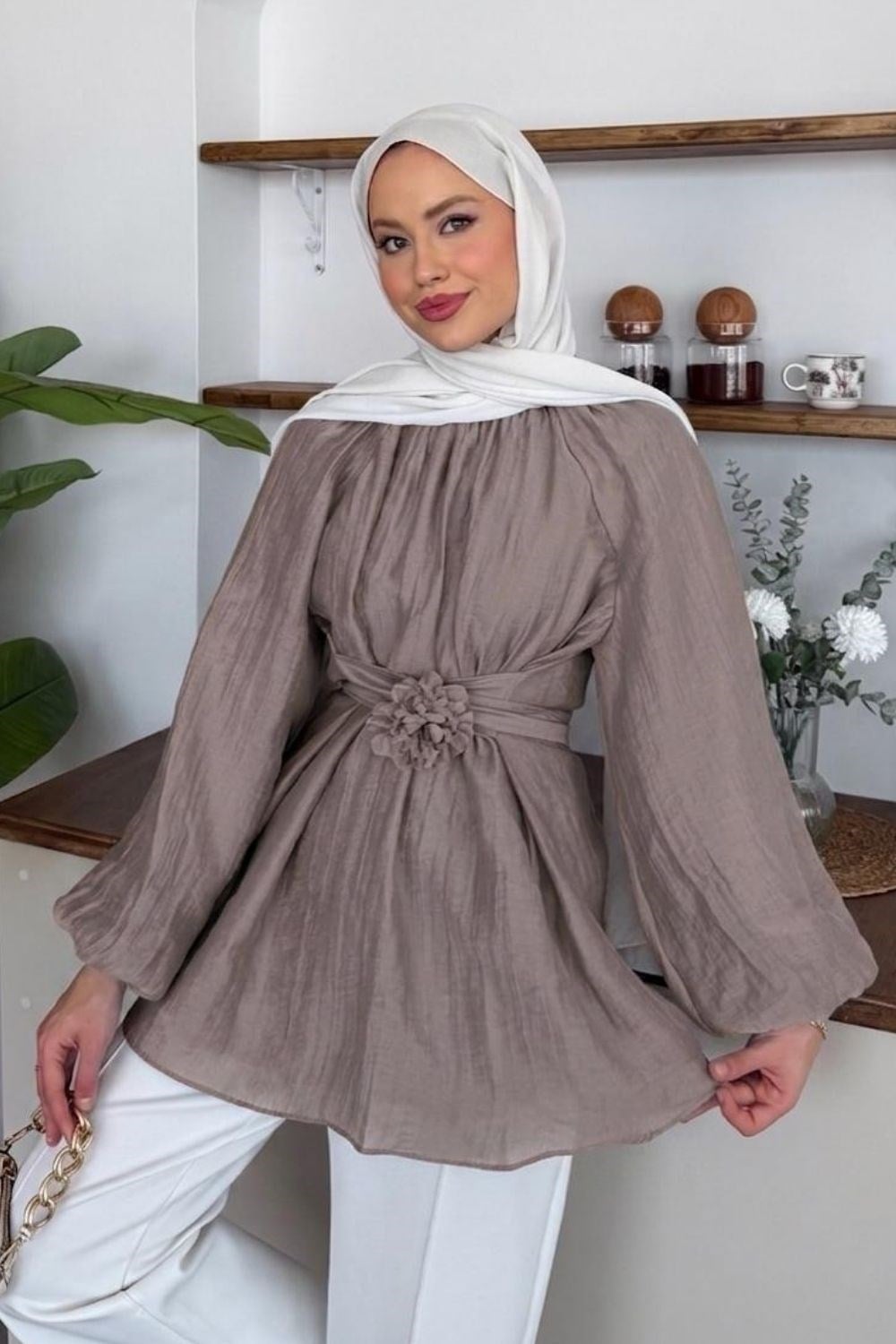 Hesna Balon Kol Tunik Vizon 1207 
