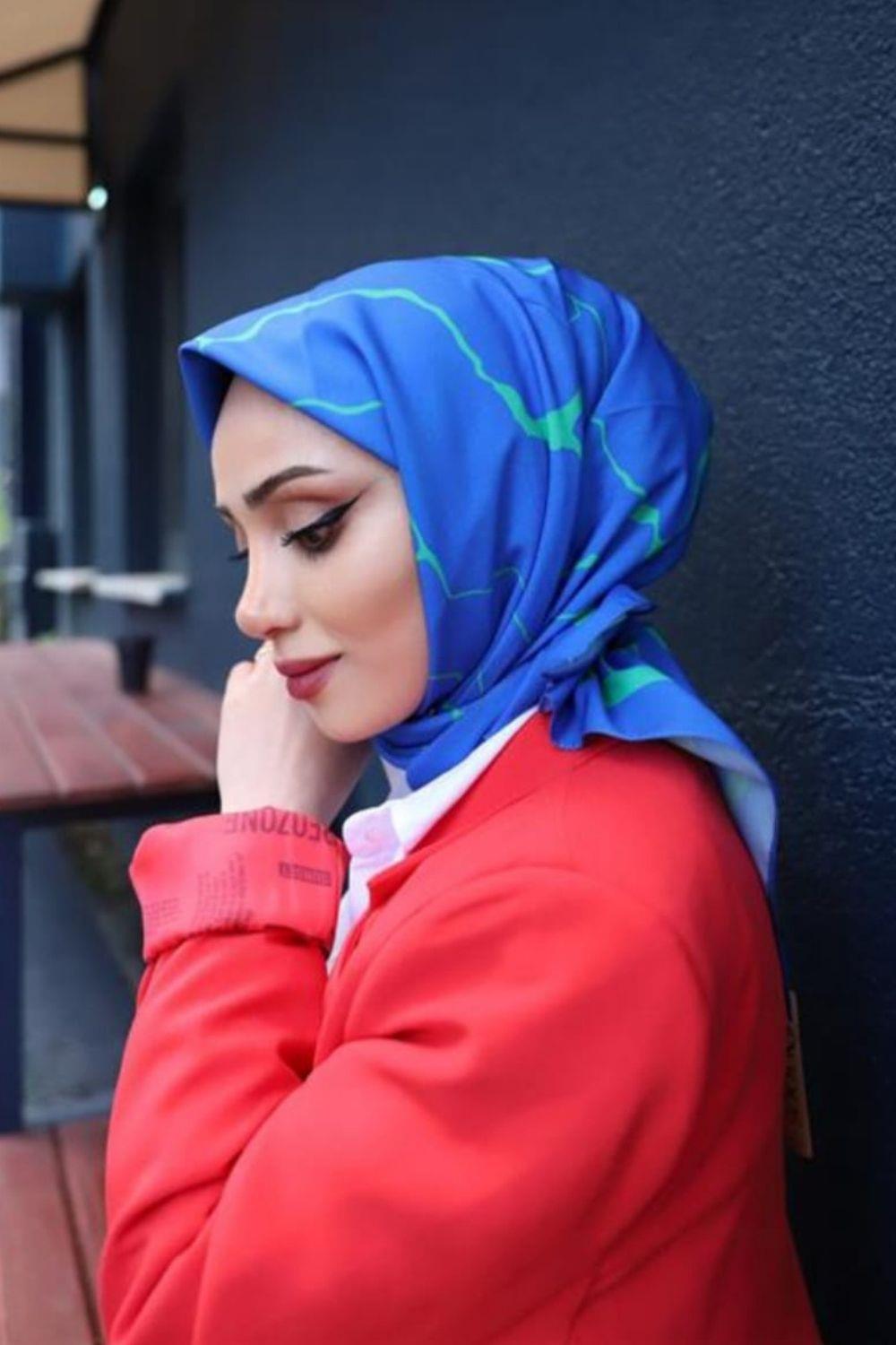 Mermer Desenli EŞARP Saks 1355 
