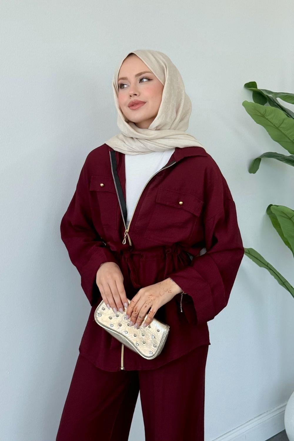 Little Pantolon Takım Bordo 1401 