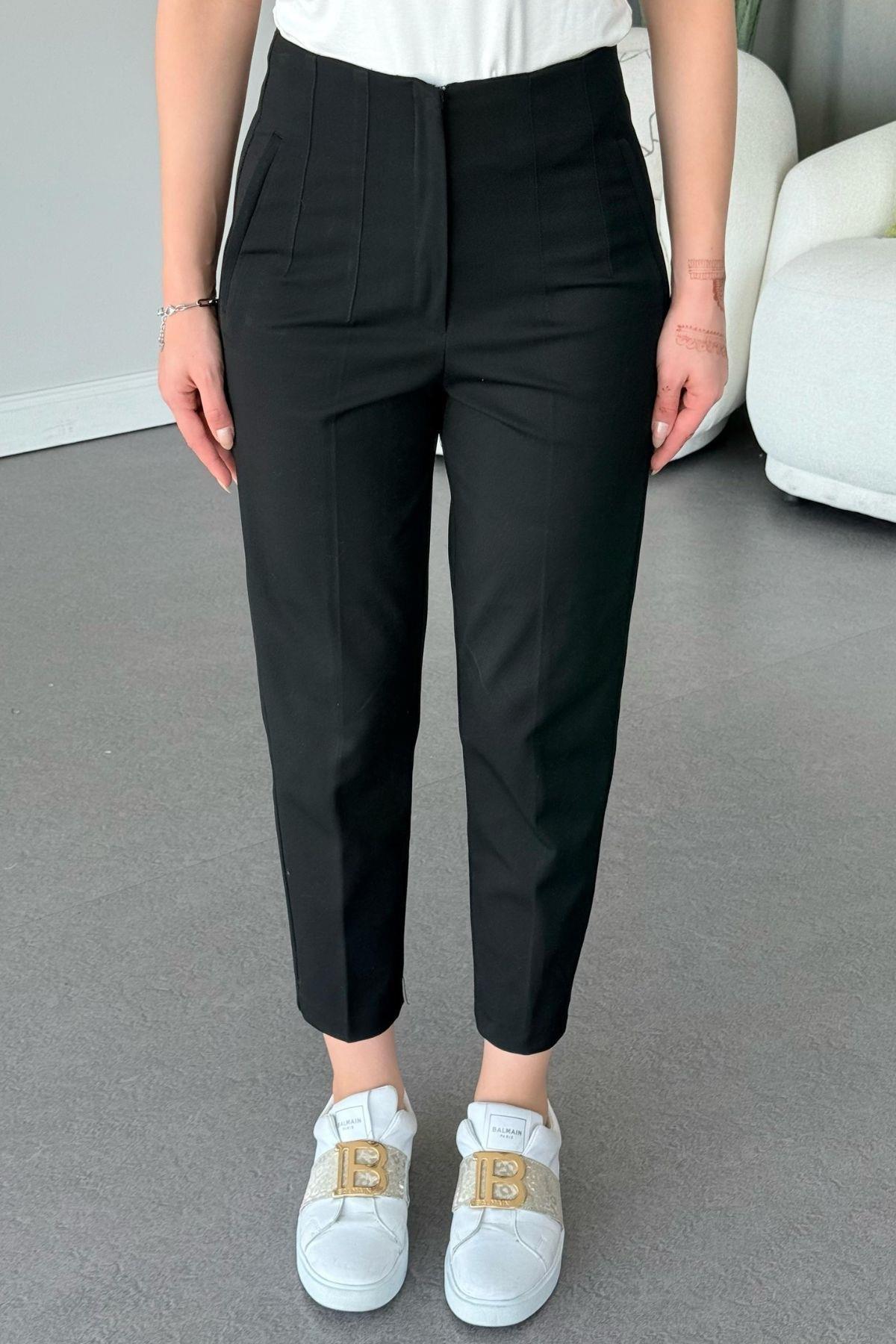 Havuç Krep Pantolon Siyah 1567 
