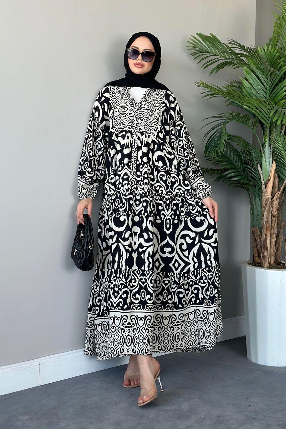 Pamuk Viskon Elbise Siyah 2011 