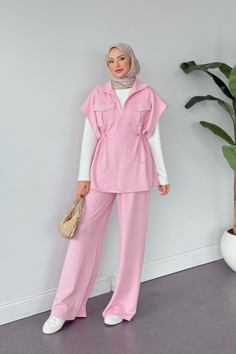 Retro Scuba Yelekli Takım Pembe 20212 