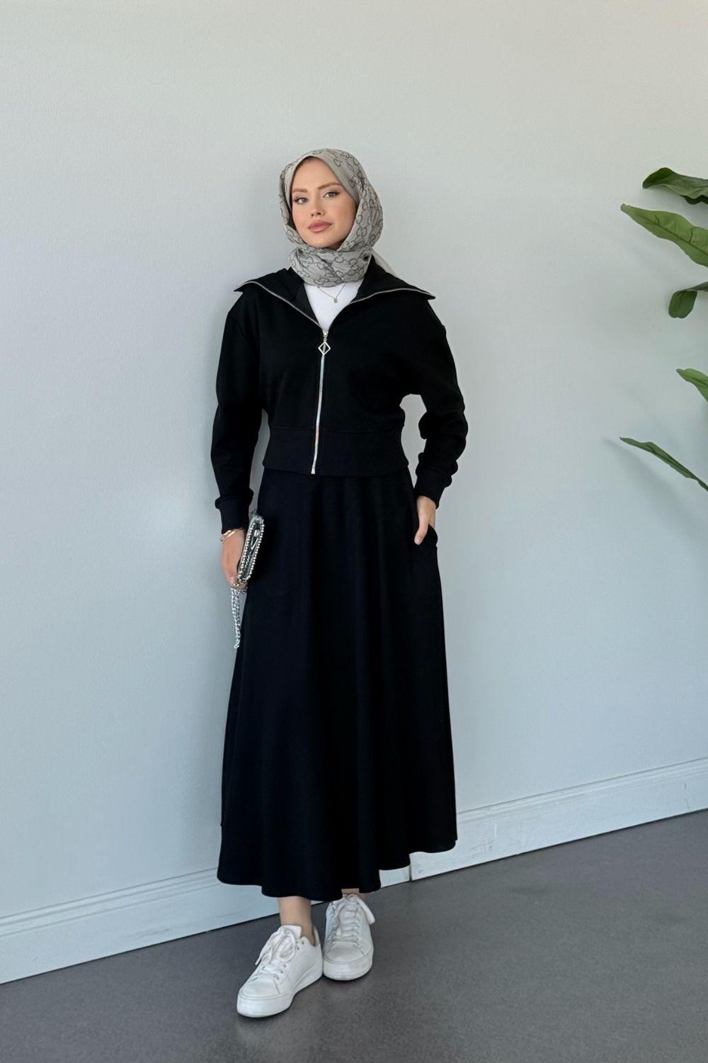 Moda Ribanalı Takım Siyah 20214 