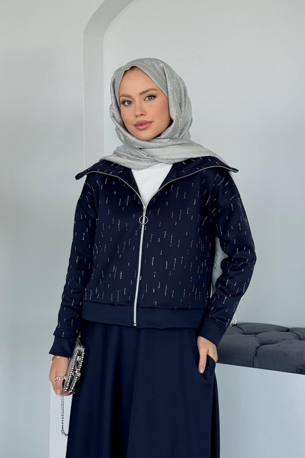 Perge Taşlı Takım Lacivert 20218 