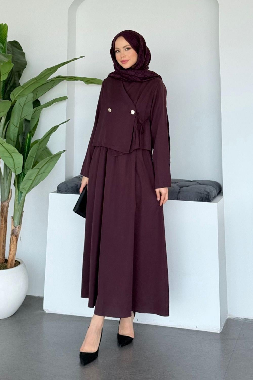 Matilda Kimono Takım Bordo 20234 