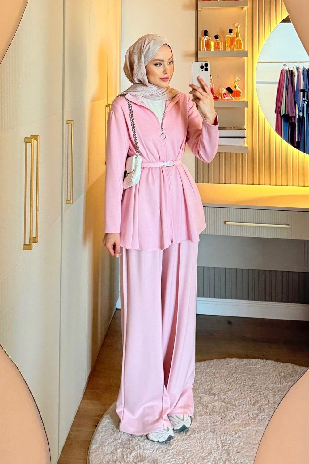 Melisa Pantolonlu Takım Pembe 20241 