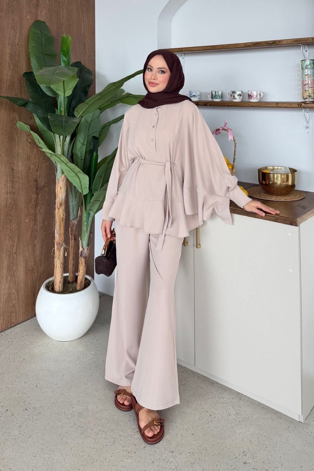 Flow Pantolonlu Takım Bej 20251 