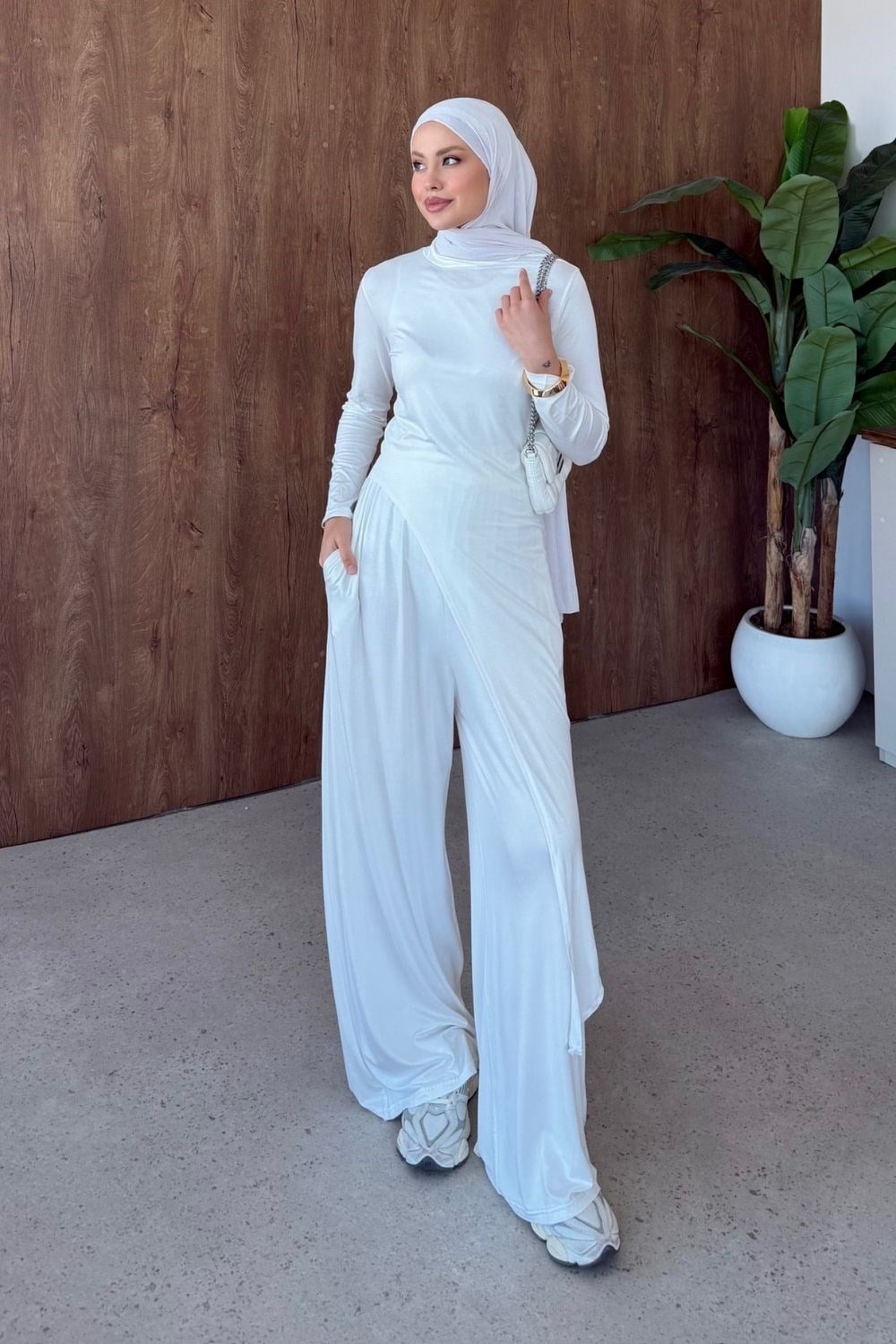 Noir Asimetrik Takım Beyaz 20271 