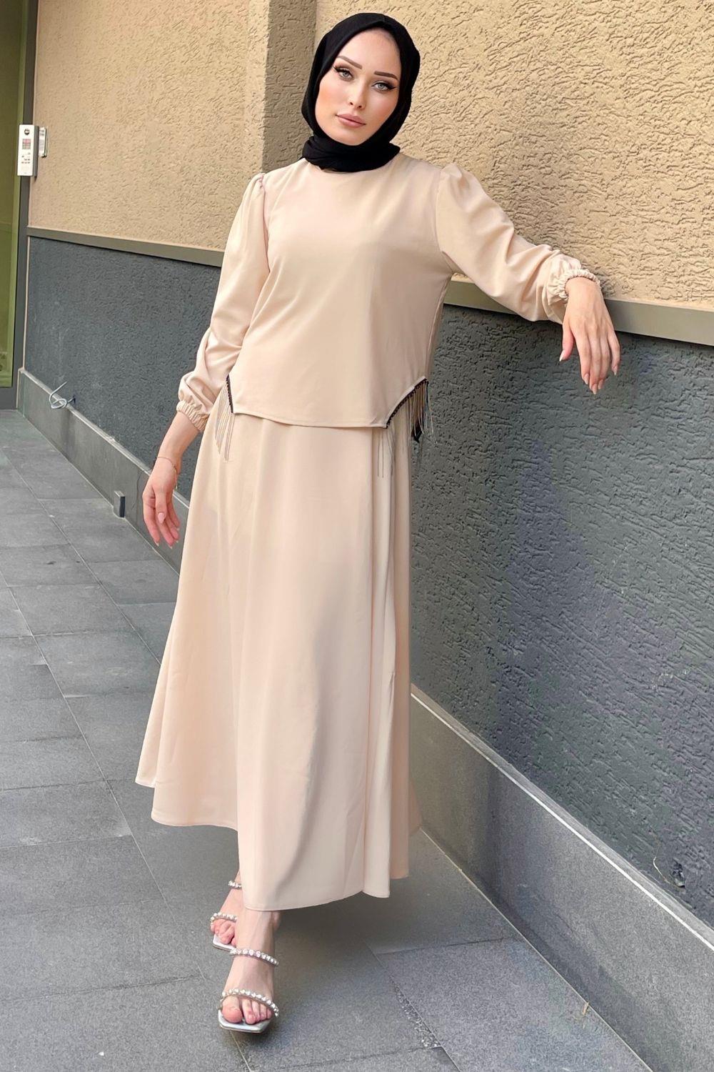 Roza Etekli Takım Bej 2030 