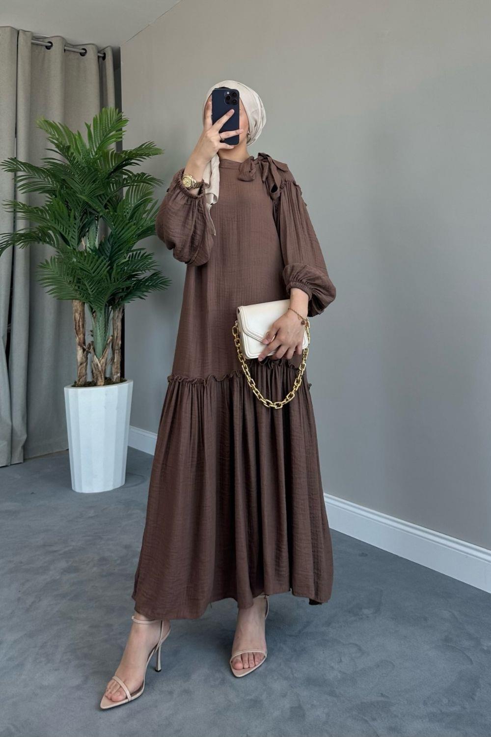 فستان مافيلا بني