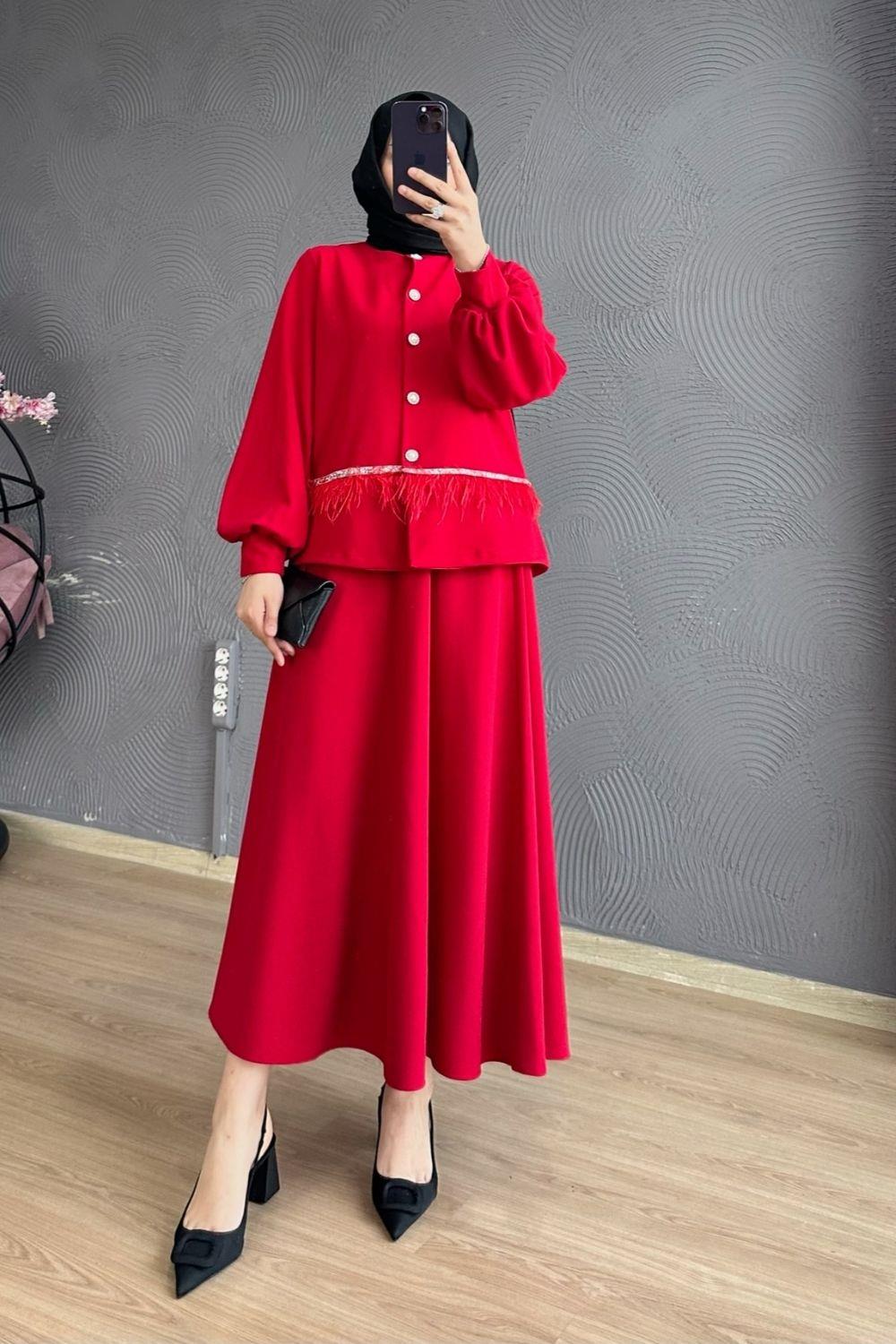 مجموعة فلورا باللون الأحمر