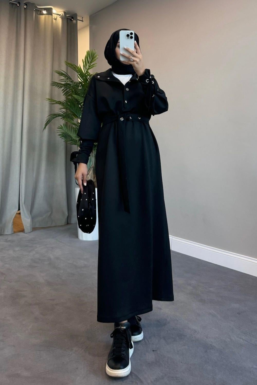 Alice Scuba Elbise Siyah 2061 