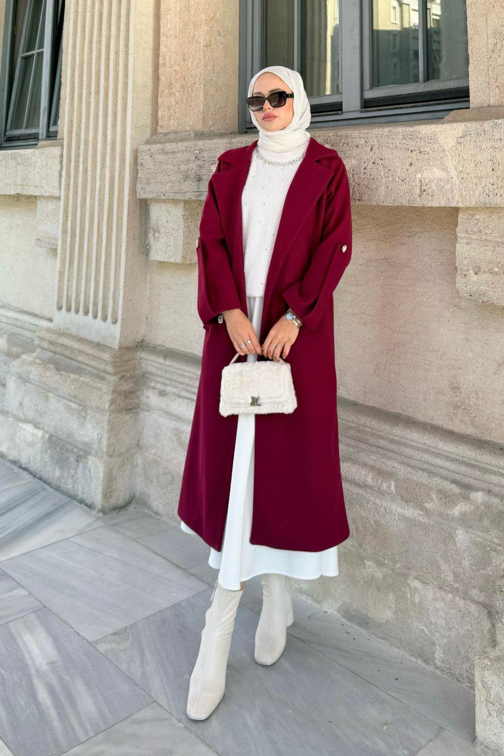 Vişhy Kaşe Kaban Bordo 20630 