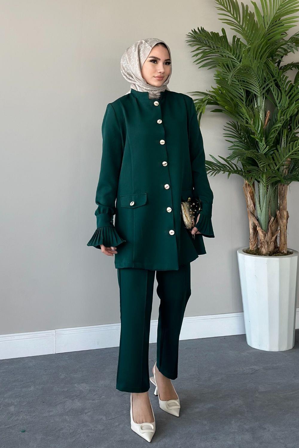 Maral Pantolonlu Takım Zümrüt 20790 