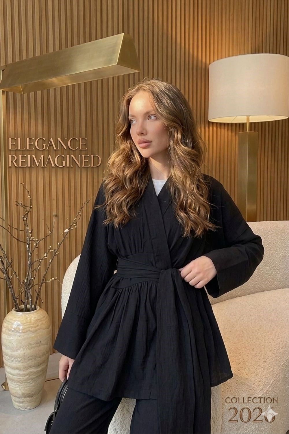Vesper Kimono Takım Siyah 2111-1 