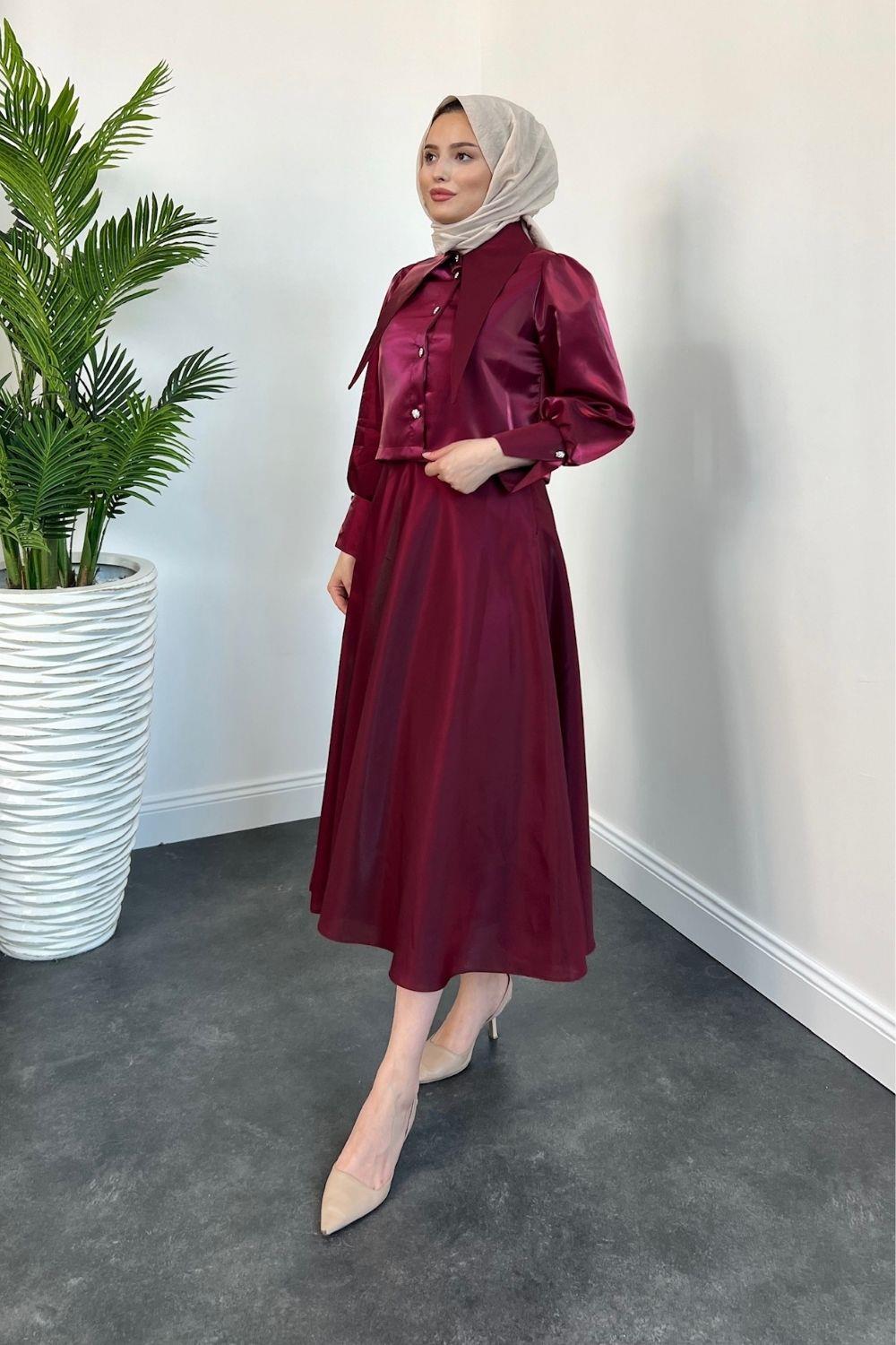 Quince Etekli Takım Bordo 21600 
