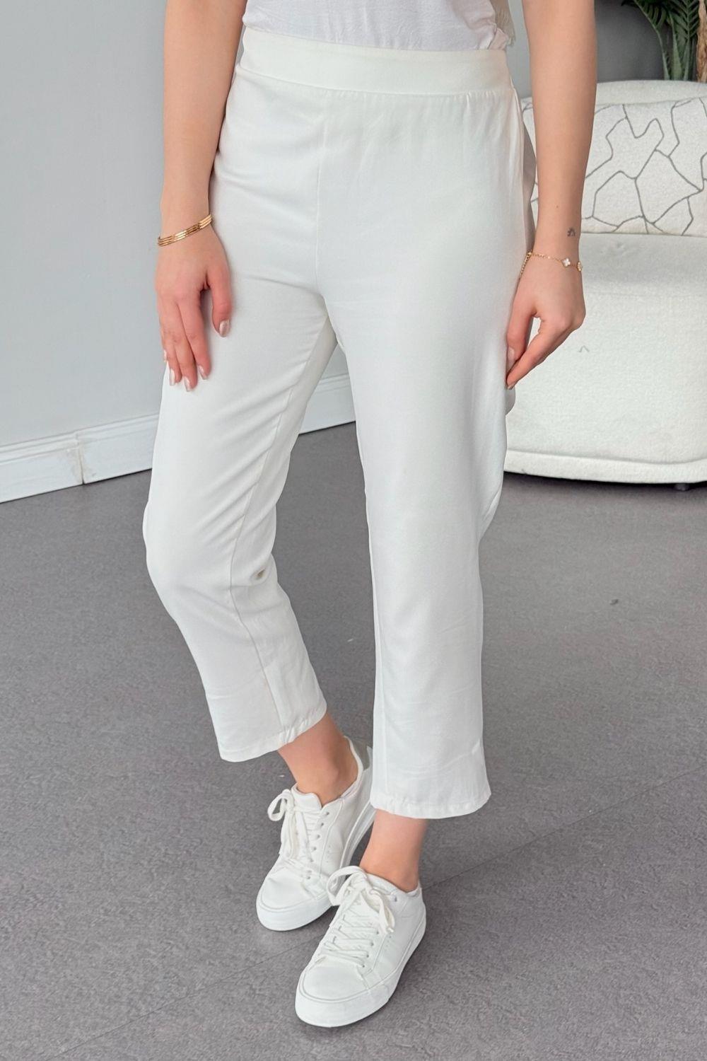 Klasik Pantolon Beyaz 2163 