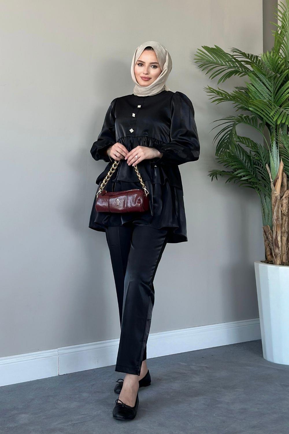 Aysima Pantolon Takım Siyah 2190 