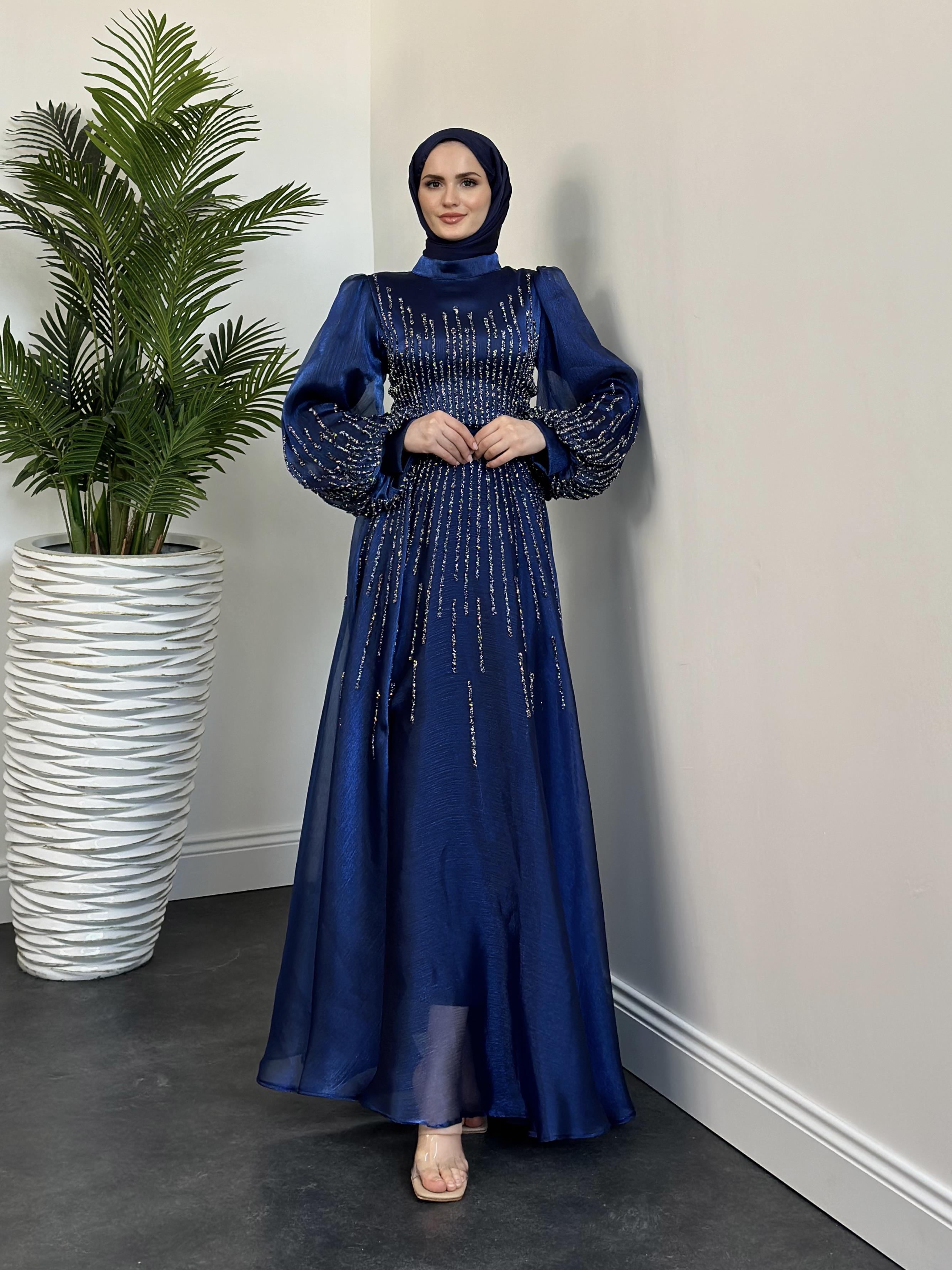 Alina Taşlı Abiye Lacivert 22990 